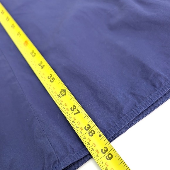 Max Mara Navy Blue Cotton Poplin Tunic Shirtdress Split Neck Pockets Sz 6 - Picture 7 of 8